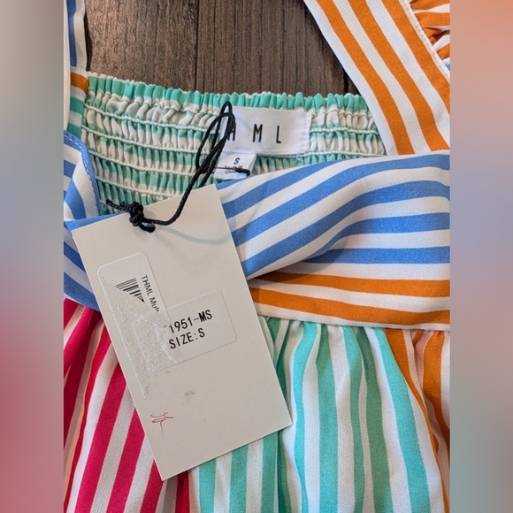 THML Women’s Multicolored Striped Babydoll Tank NWT Size Small - Picture 7 of 9